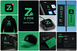 create a modern tech startup logo and brand identity system