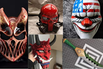 3d print and paint 3d mask 3d helmet 3d anime cosplay printing with shipping