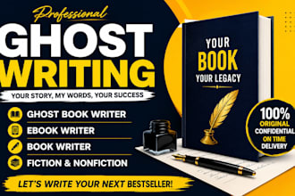 ghostwrite fiction and nonfiction book as ghostwriter ghost book writer