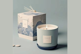 design candle and soap packaging for etsy and shopify store using adobe