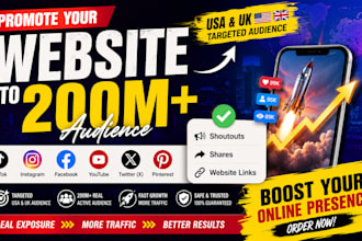 promote shoutout share website link to 200m USA UK tiktok audience