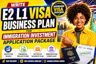 write an immigration business plan for e2 eb2 niw, l1 visa applications