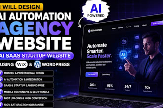 design ai automation agency website ai saas startup website using wix wordpress