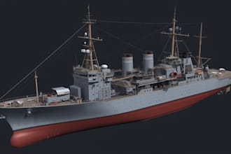 do 3d ship model,3d boat model, yacht design,  boat animation, spaceship model
