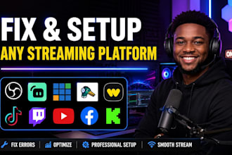 set up  fix streamlabs obs, obs studio, and vmix for twitch, youtube,kick,tiktok