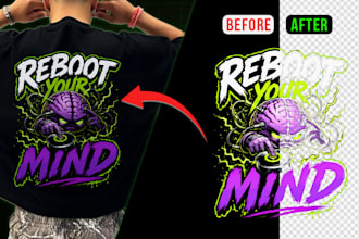 create high quality print ready artwork for dtf and dtg printing