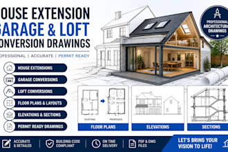 design house extension, garage conversion and loft conversion drawings