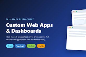 build a custom web app, dashboard or tech solution