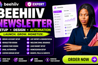 setup beehiiv newsletter, landing page and automation