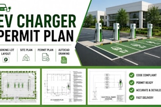 design ev charger permit  plan parking lot layout site plan autocad