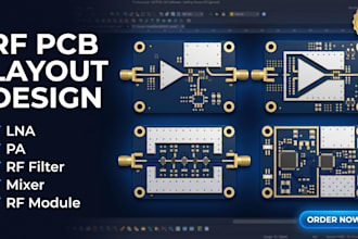 design rf pcb layout for lna, pa, filter, mixer, transceiver and rf modules