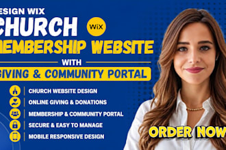 design wix church membership website with giving and community portal