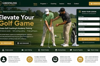 design wix golf coaching academy website private golf golf instructor website