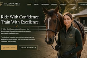 design wix equestrian website horse riding school horse trainer website