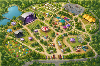 create illustrated festival maps  event maps and venue guides