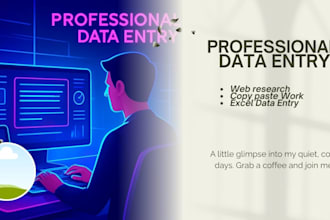 do professional data entry, web research, and copy paste work