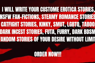 write nsfw fanfiction bdms futa dark erotic incent taboo smut catfight story