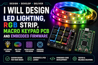 design led lighting, rgb strip, macro keypad pcb and embedded firmware