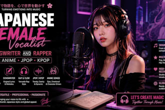 be your japanese female vocalist songwriter and rapper for anime jpop and kpop