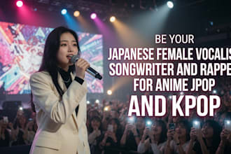 be your japanese female vocalist songwriter and rapper for anime jpop and kpop