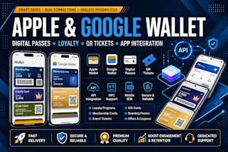 develop apple wallet and google wallet loyalty cards qr passes digital wallets
