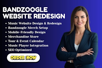 redesign music website, entertainment website, music career, bandzoogle merch
