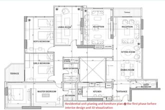 draw architectural floor plans, elevation sections in autocad, site plan, render