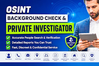 do osint background check, private investigation and people search research