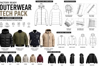 create factory ready outerwear tech packs for jackets coats and clothing brands