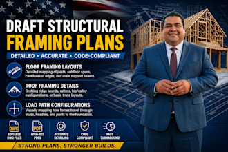 draft structural framing plans and detailed construction blueprints