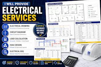 provide electrical drawing, circuit diagram, load calculation and electrical BBQ