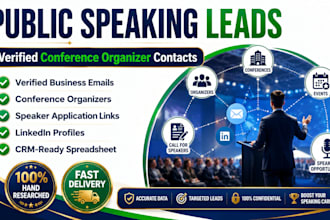 find verified public speaking leads and conference organizer contacts