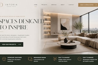 design squarespace website for 3d interior design and home decor brands