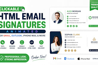 clickable HTML email signatures animated available for gmail outlook iphone mail