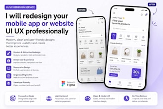 redesign your mobile app or website UI UX