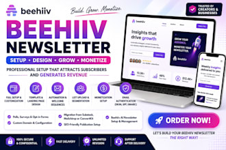 setup beehiiv newsletter, beehiiv landing page, beehiiv website and monetization