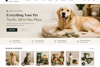 build shopify pet store and website, shopify dropshipping , shopify pet supply