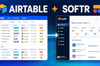 develop an airtable database softr web app for your business