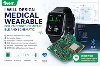 design medical wearable pcb, embedded firmware, ble and schematic