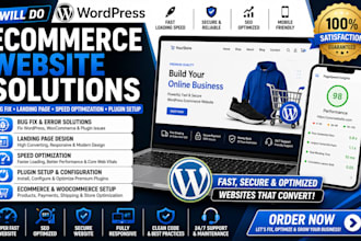 wordpress ecommerce website bug fix landing page speed optimization plugin setup