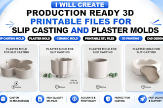 create production ready 3d printable files for slip casting and plaster molds