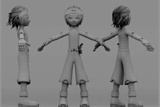 create custom 3d character models for games, animation and 3d printing