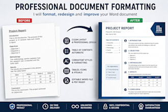 professionally format, redesign and improve your documents