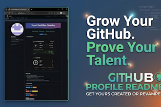 design a professional dynamic github profile readme