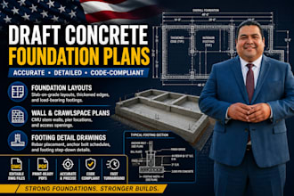 do concrete foundation layouts, slab details, and footing drafting