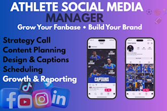 manage and grow your sport athlete social media and create content for engagemen