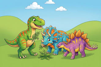 draw dinosaurs and other cute animals