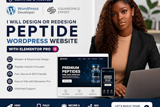 design or redesign peptide wordpress website with elementor pro