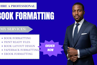 do book formatting, paperback and ebook formatting