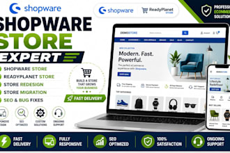 develop shopware store, readyplanet store, redesign and customize store